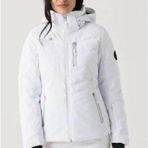 Obermeyer White Ski Jacket Insulated Hooded Design